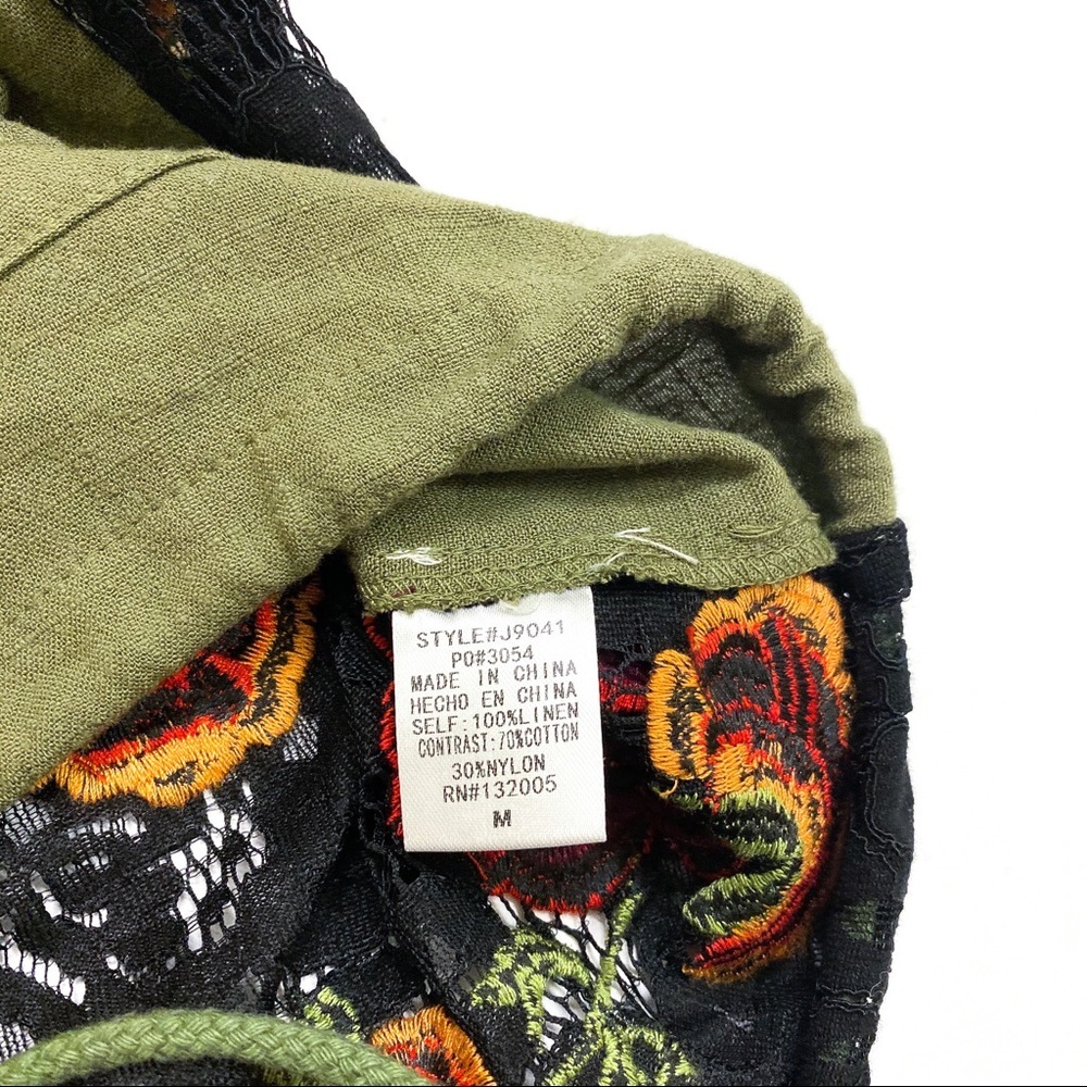 entro Olive Green Utility Vest with Floral Lining - Picture 4 of 4